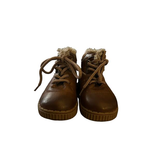 OshKosh Haskell Ankle Boots Unisex Kids Sz 5 Brown Classic Round Toe Lace Up - Picture 1 of 10